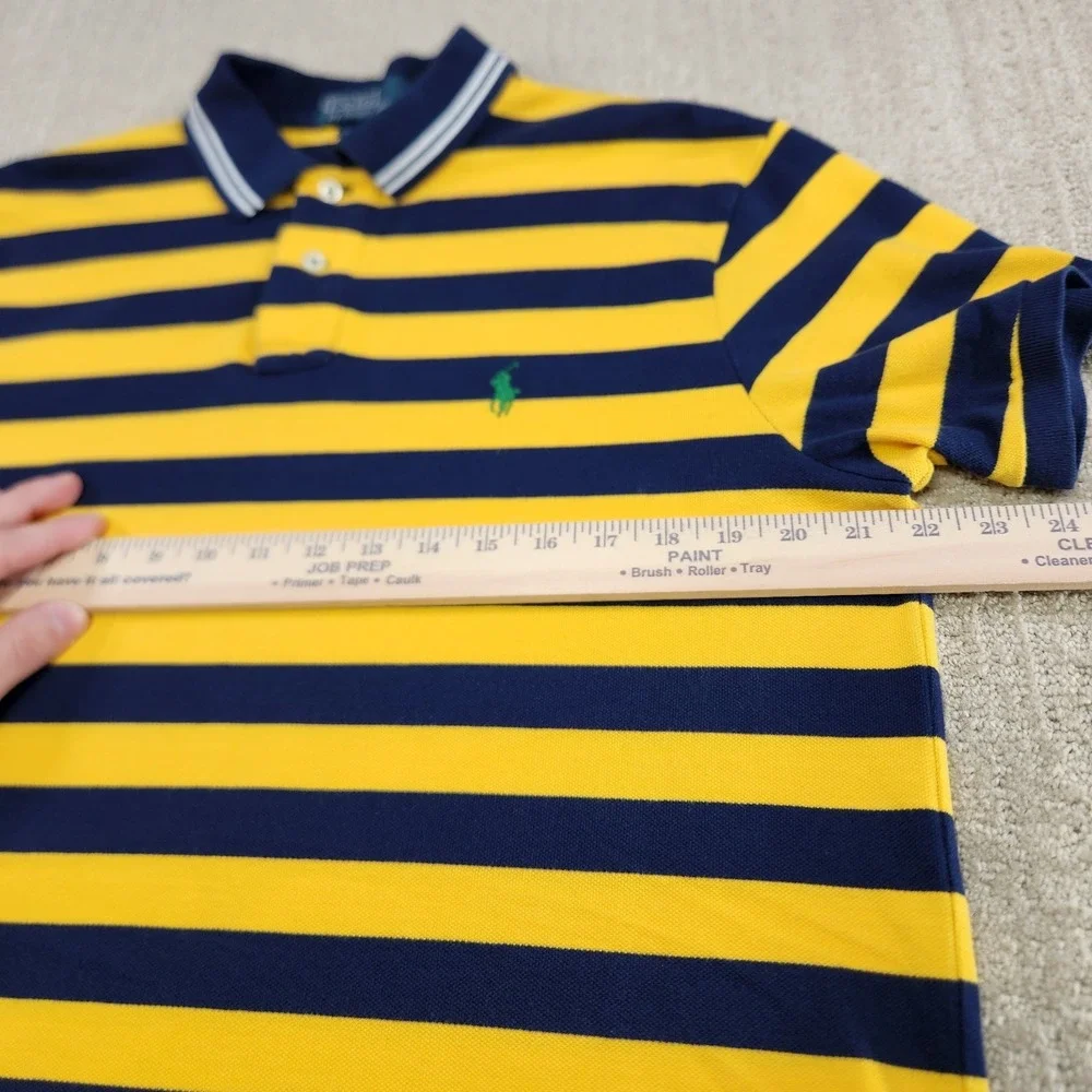Vintage Polo Ralph Lauren‎ Shirt Men Large Chunky Striped 90s Custom Fit Slim